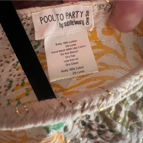 {EUC Pool to Party by Subtle Luxury Coverup Kaftan in Golden Afternoon Teal OS} - Picture 8 of 8